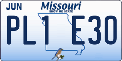 MO license plate PL1E3O