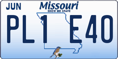 MO license plate PL1E4O