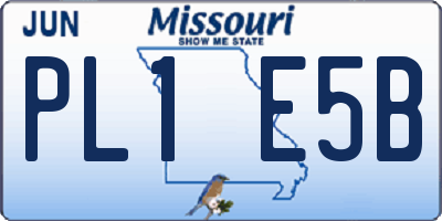 MO license plate PL1E5B