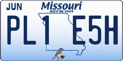 MO license plate PL1E5H