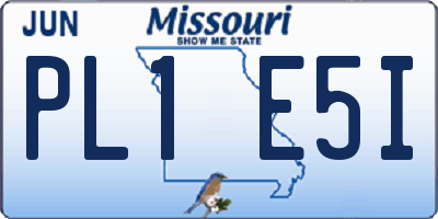 MO license plate PL1E5I