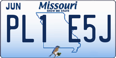 MO license plate PL1E5J