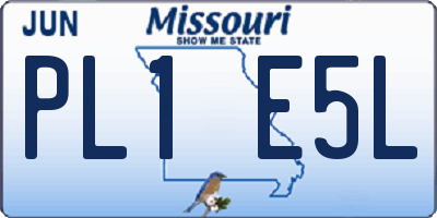 MO license plate PL1E5L