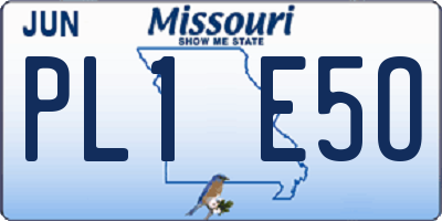 MO license plate PL1E5O