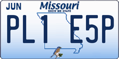 MO license plate PL1E5P