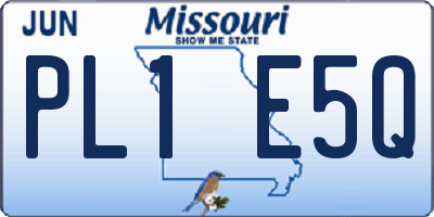 MO license plate PL1E5Q
