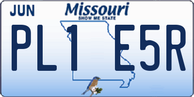 MO license plate PL1E5R