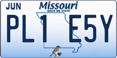 MO license plate PL1E5Y
