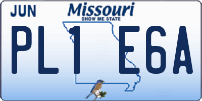 MO license plate PL1E6A