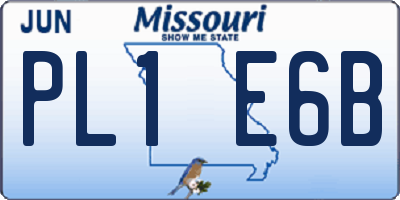 MO license plate PL1E6B