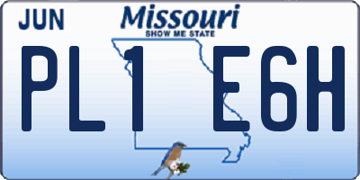 MO license plate PL1E6H