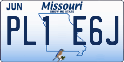 MO license plate PL1E6J