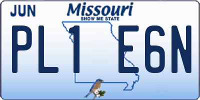 MO license plate PL1E6N