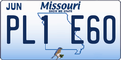 MO license plate PL1E6O