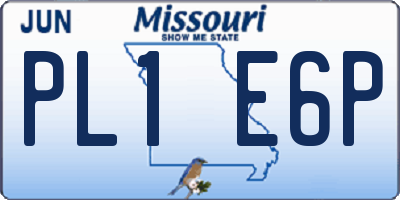 MO license plate PL1E6P