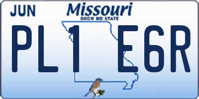 MO license plate PL1E6R