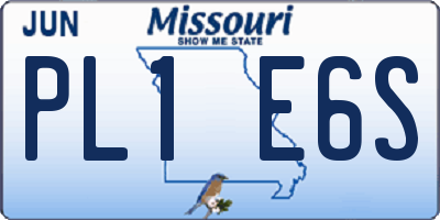 MO license plate PL1E6S