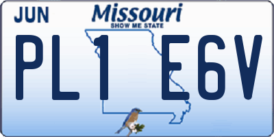 MO license plate PL1E6V
