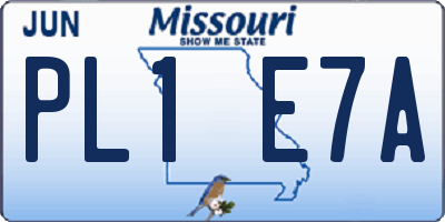 MO license plate PL1E7A