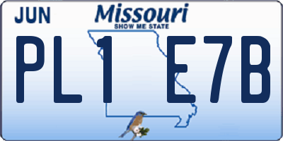 MO license plate PL1E7B