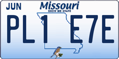 MO license plate PL1E7E