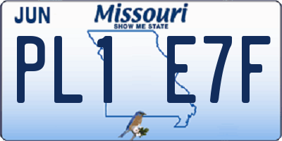 MO license plate PL1E7F