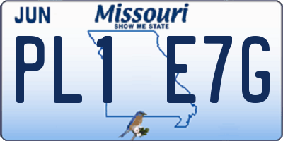 MO license plate PL1E7G
