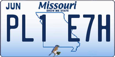 MO license plate PL1E7H