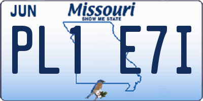 MO license plate PL1E7I