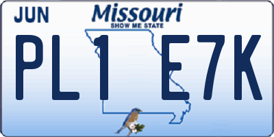 MO license plate PL1E7K