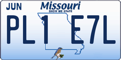 MO license plate PL1E7L