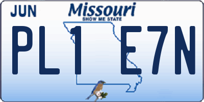 MO license plate PL1E7N