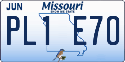 MO license plate PL1E7O