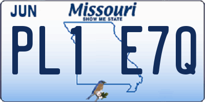 MO license plate PL1E7Q