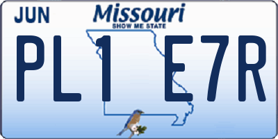 MO license plate PL1E7R