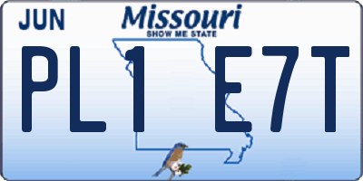 MO license plate PL1E7T