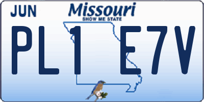MO license plate PL1E7V