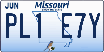 MO license plate PL1E7Y