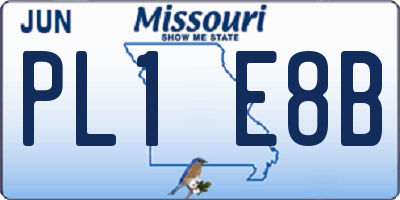 MO license plate PL1E8B