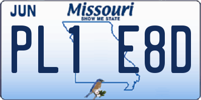 MO license plate PL1E8D