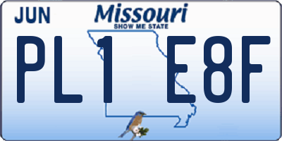 MO license plate PL1E8F