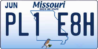 MO license plate PL1E8H