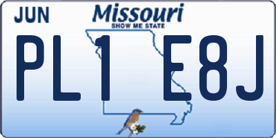 MO license plate PL1E8J
