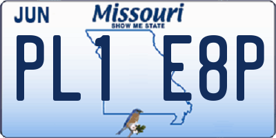 MO license plate PL1E8P