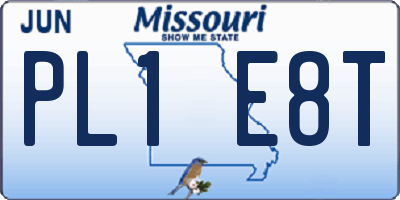 MO license plate PL1E8T