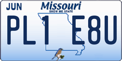 MO license plate PL1E8U