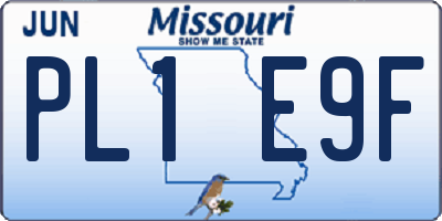 MO license plate PL1E9F