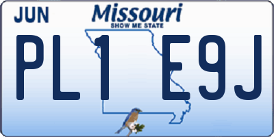 MO license plate PL1E9J