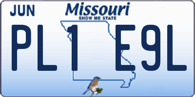 MO license plate PL1E9L