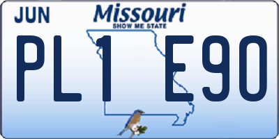 MO license plate PL1E9O
